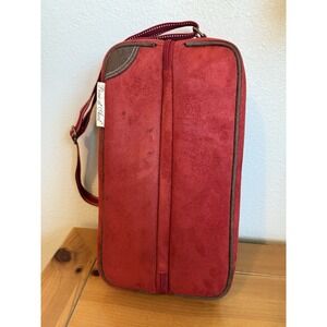 Picnic at Ascot‎ Insulated Wine Tote Cooler for Two Red Faux Suede